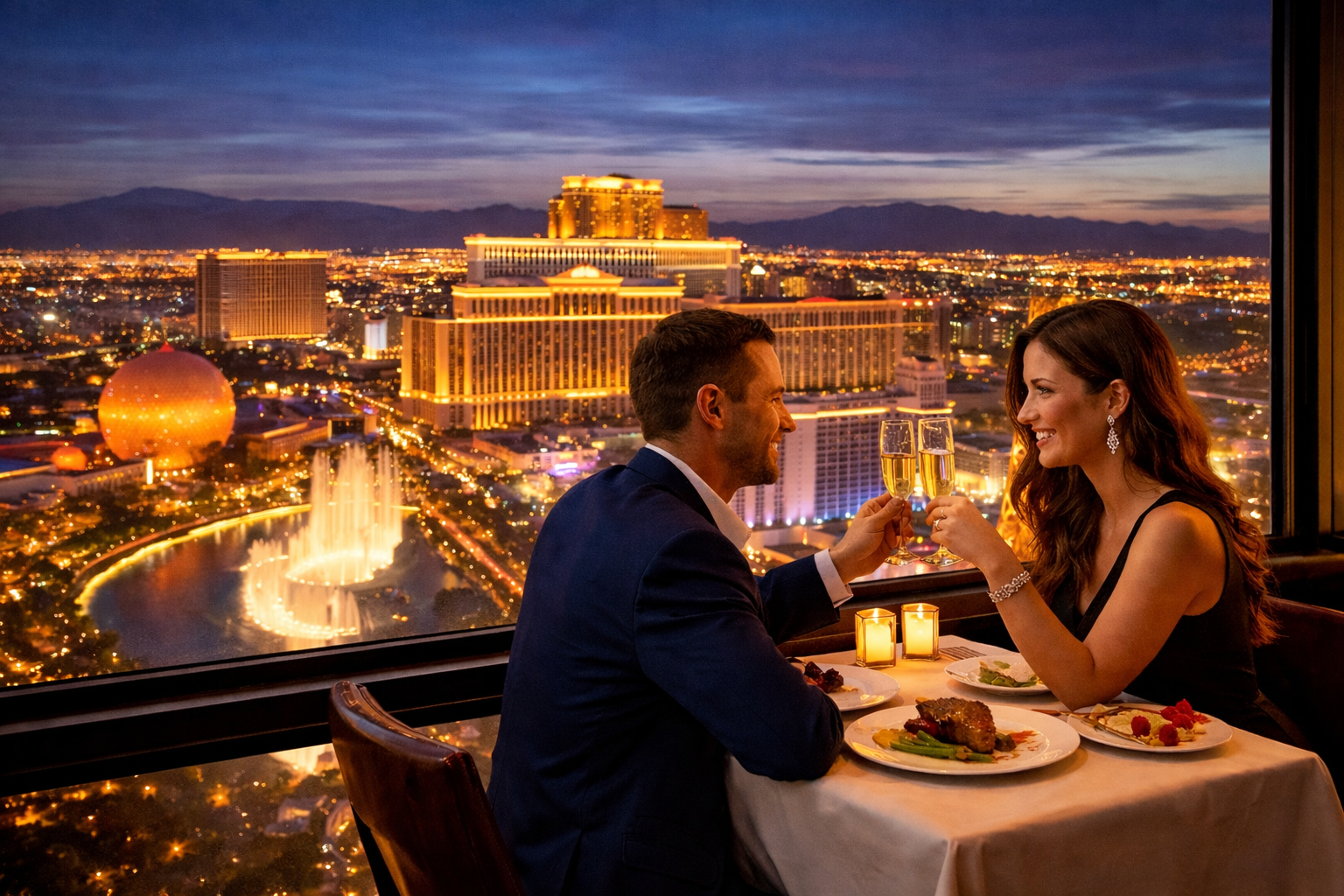 Vegas Night Out VIP Helicopter Strip Flight with Eiffel Tower Dinner